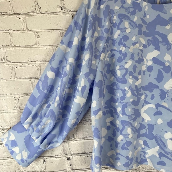 Nine West Purple Geometric Blouse Floral size XL - Picture 3 of 10